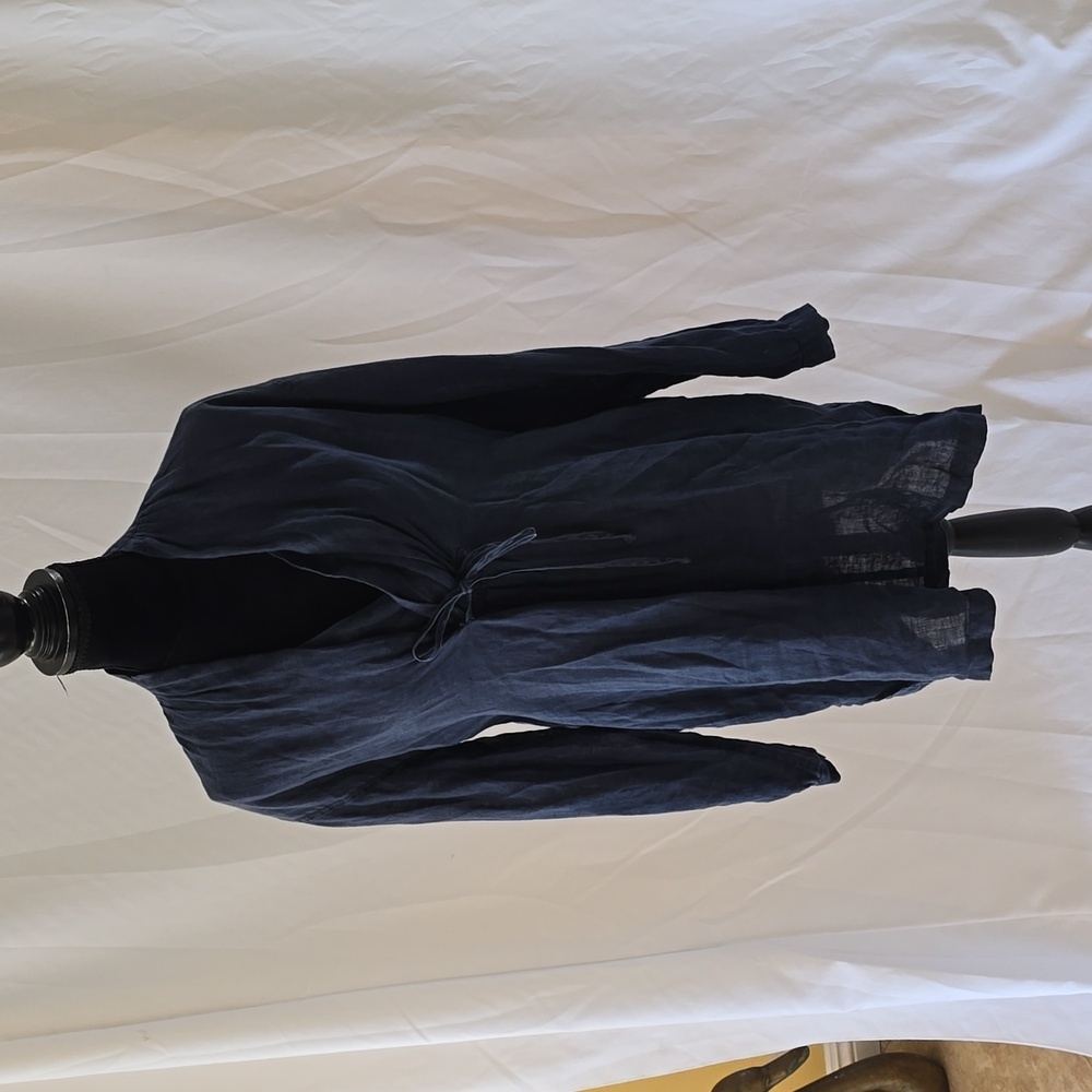 CP‎ Shades women XS tunic linen long sleeve tied back front lagenlook vacation